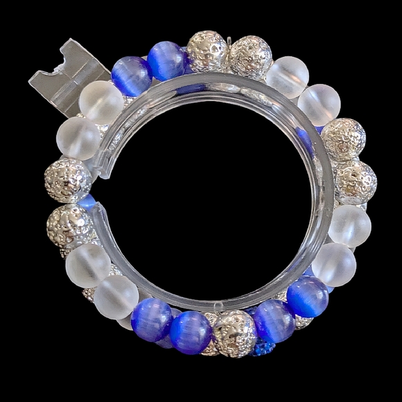 Mystic Blue Guardian 2pc Stretch Bracelet Set - Picture 4 of 5